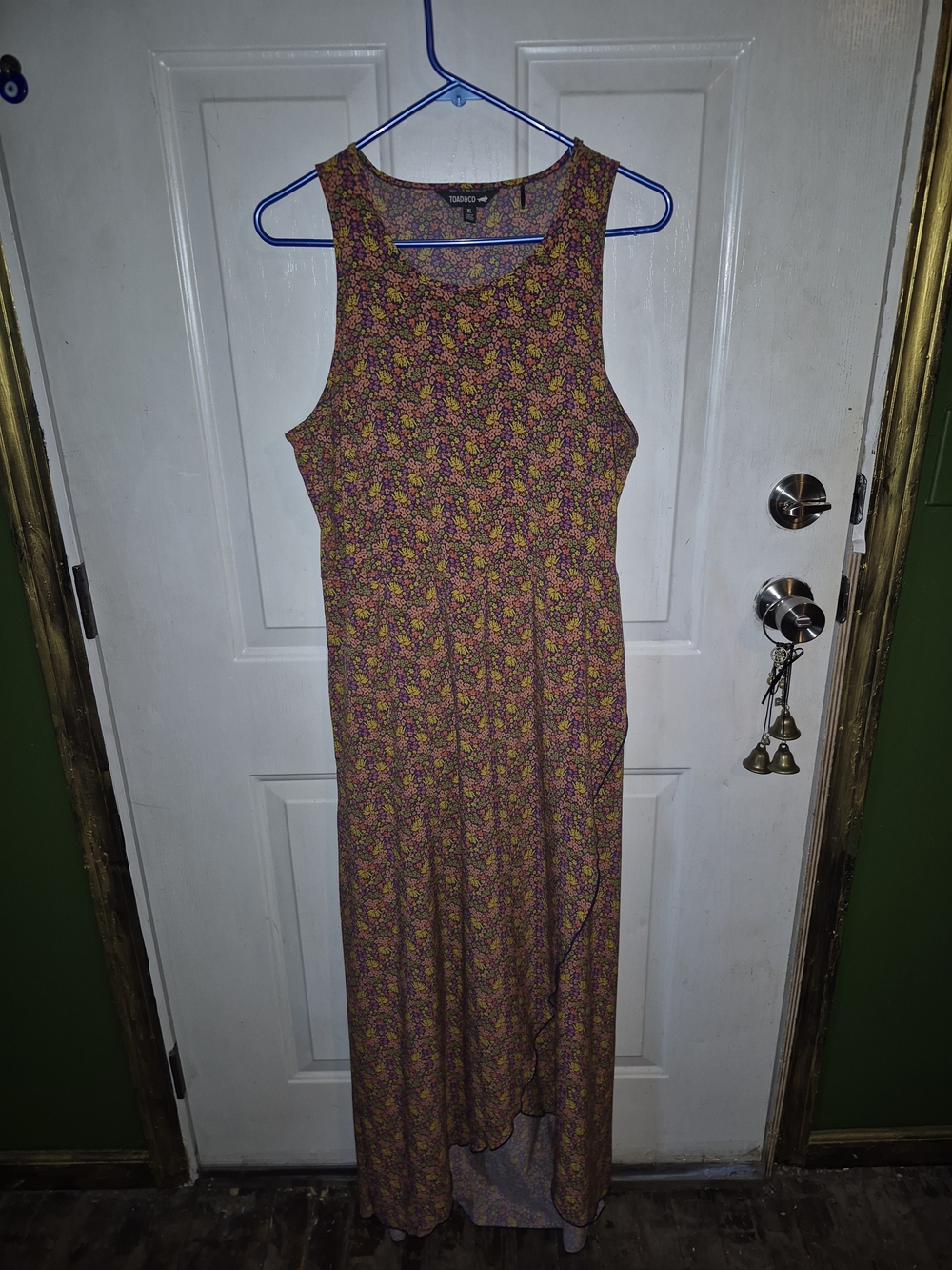 Toad&Co Sunkissed Maxi Dress Sunset Floral Cutout Size XL NWOT